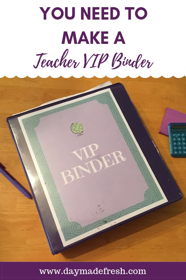 Picture of Teacher VIP Binder: Create a teacher VIP Binder to get organized