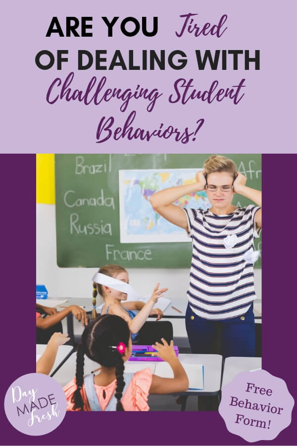 Frustrated teacher dealing with challenging student behaviors