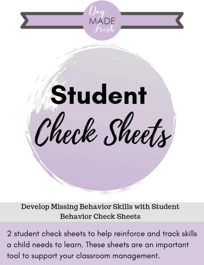 Student Check Sheets - Develop Missing Behavior Skills
