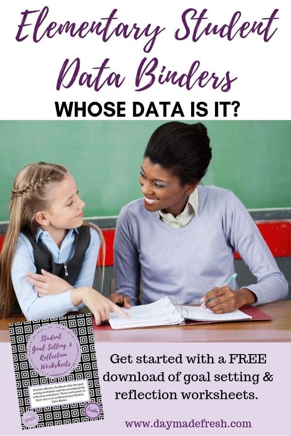 Elementary Student Data Binders Whose Data Is It? Free Goal Setting Worksheet.