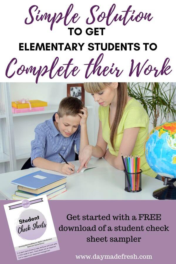 Simple Solution to get Elementary Students to Complete their Work
