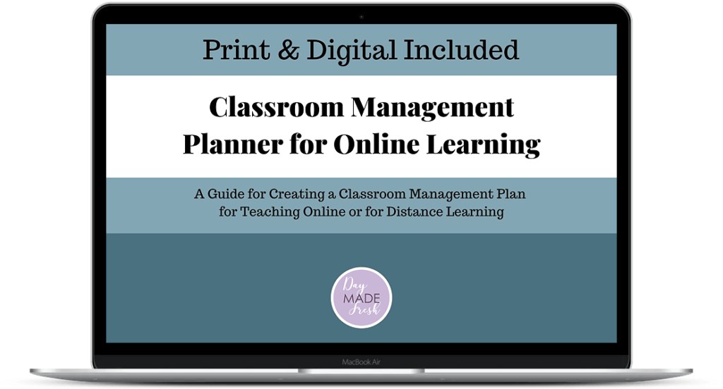 Classroom Management Planner for Online Learning on a laptop